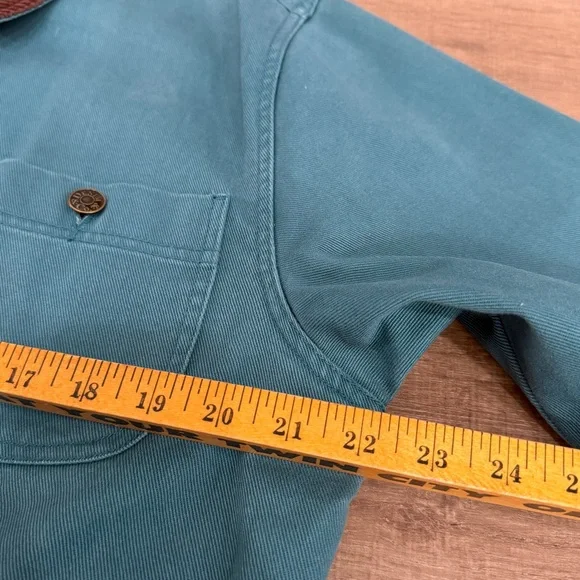 Vintage Denim Co Jacket Chore Barn Coat Adult S Flannel Lined Corduroy 90s Green - Picture 11 of 14